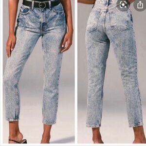 Abercrombie & Fitch high rise mom jean in acid wash